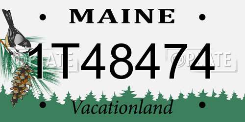 1T48474 Maine License Plate