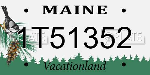 1T51352 Maine License Plate