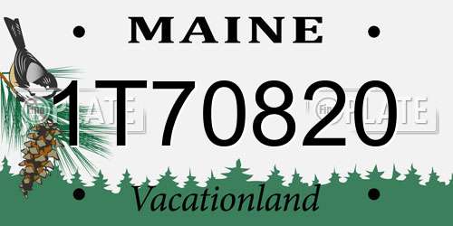 1T70820 Maine License Plate