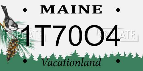 1T70O4 Maine License Plate