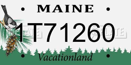 1T71260 Maine License Plate