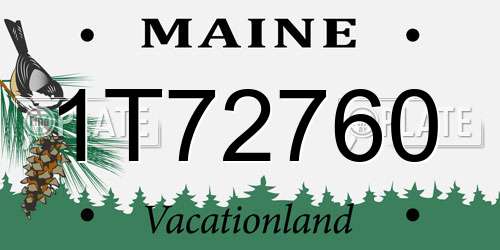 1T72760 Maine License Plate