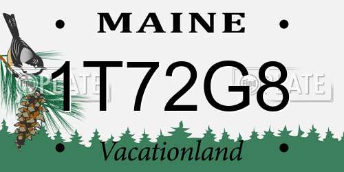 1T72G8 Maine License Plate