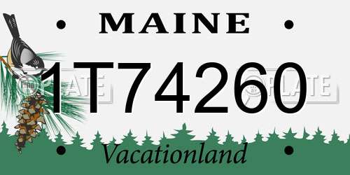 1T74260 Maine License Plate