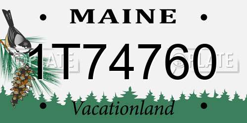 1T74760 Maine License Plate
