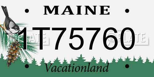 1T75760 Maine License Plate