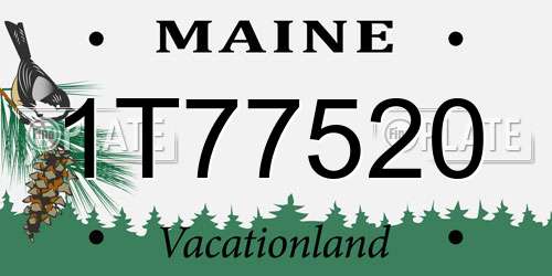 1T77520 Maine License Plate