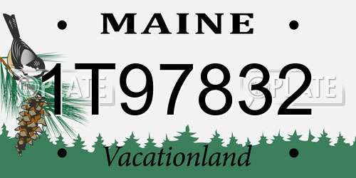 1T97832 Maine License Plate