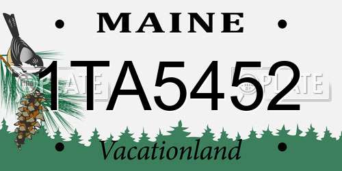 1TA5452 Maine License Plate
