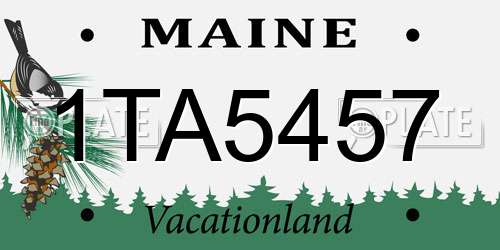 1TA5457 Maine License Plate