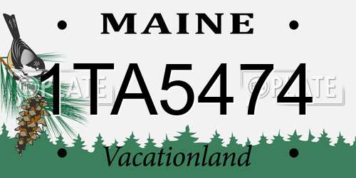1TA5474 Maine License Plate