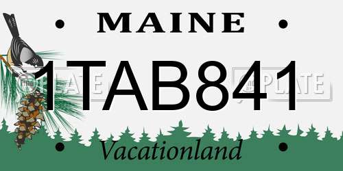 1TAB841 Maine License Plate