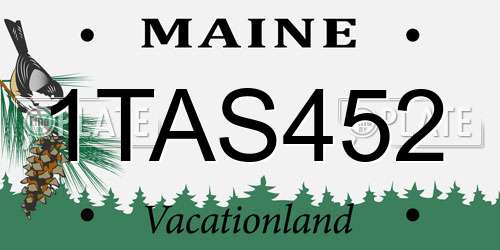 1TAS452 Maine License Plate