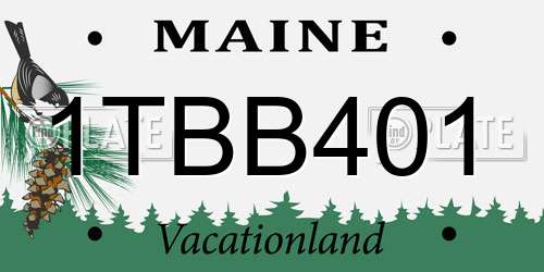 1TBB401 Maine License Plate