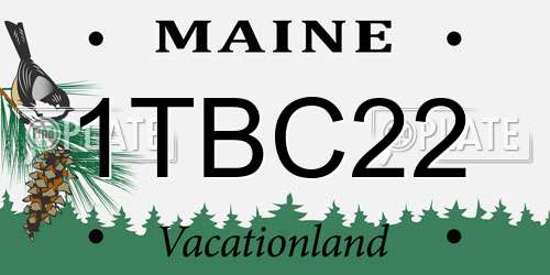 1TBC22 Maine License Plate