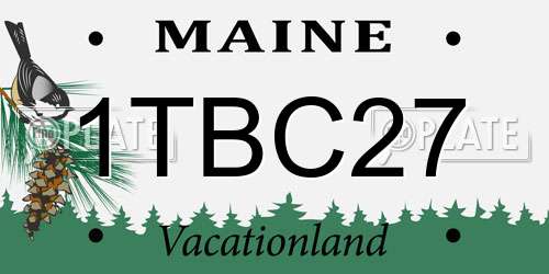1TBC27 Maine License Plate