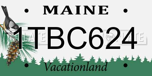 1TBC624 Maine License Plate