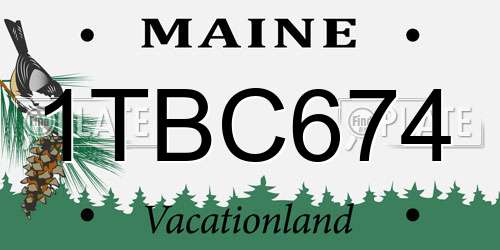 1TBC674 Maine License Plate