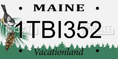 1TBI352 Maine License Plate