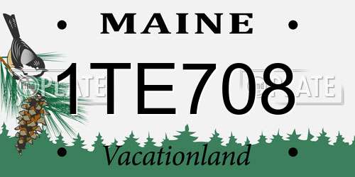 1TE708 Maine License Plate