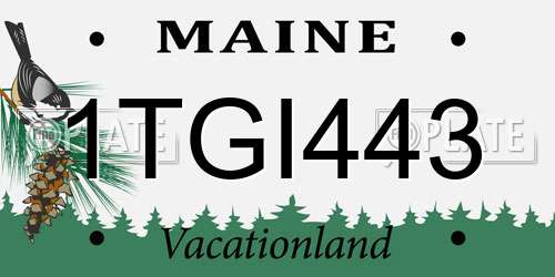 1TGI443 Maine License Plate