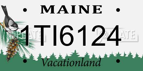 1TI6124 Maine License Plate
