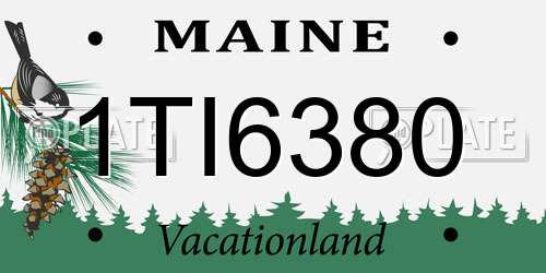 1TI6380 Maine License Plate