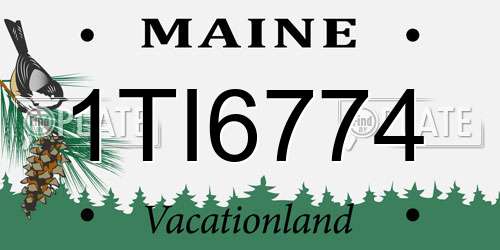 1TI6774 Maine License Plate
