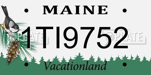 1TI9752 Maine License Plate