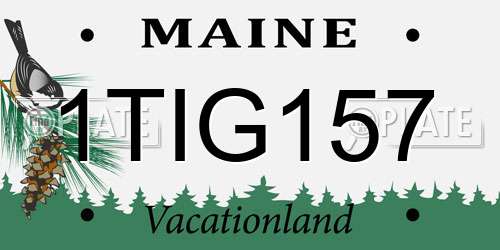 1TIG157 Maine License Plate