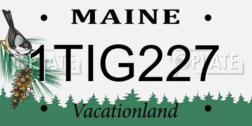 1TIG227 Maine License Plate