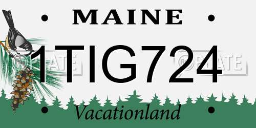 1TIG724 Maine License Plate