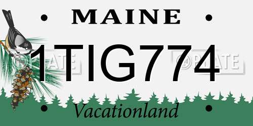 1TIG774 Maine License Plate