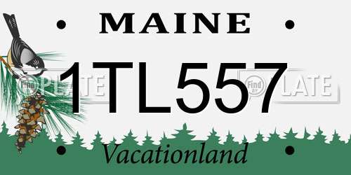 1TL557 Maine License Plate