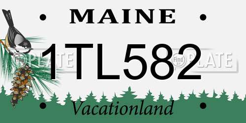 1TL582 Maine License Plate