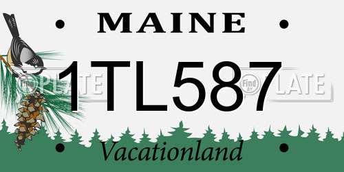 1TL587 Maine License Plate