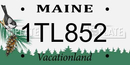 1TL852 Maine License Plate