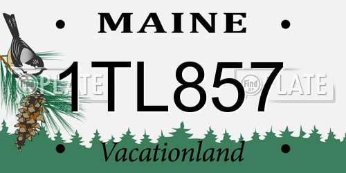 1TL857 Maine License Plate