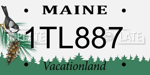 1TL887 Maine License Plate
