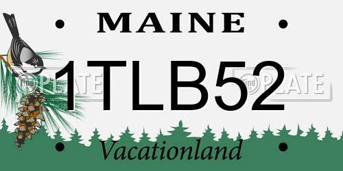 1TLB52 Maine License Plate