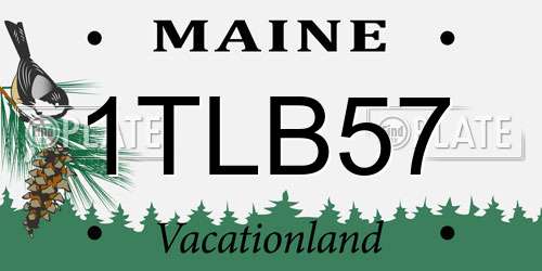 1TLB57 Maine License Plate
