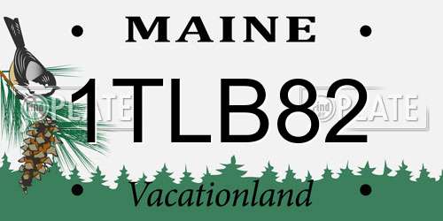 1TLB82 Maine License Plate