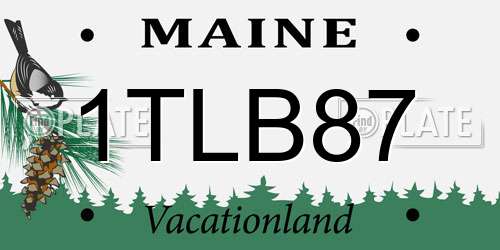 1TLB87 Maine License Plate
