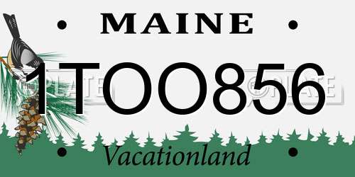 1TOO856 Maine License Plate