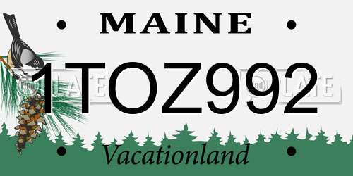 1TOZ992 Maine License Plate