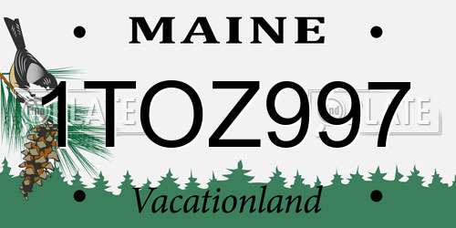 1TOZ997 Maine License Plate