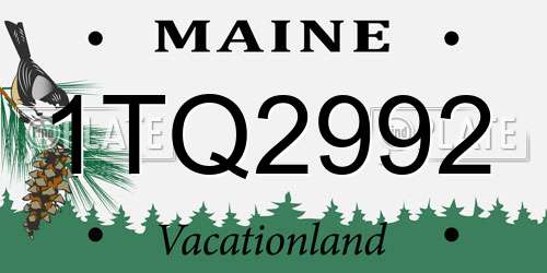 1TQ2992 Maine License Plate