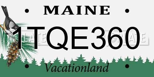1TQE360 Maine License Plate