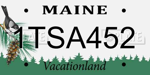 1TSA452 Maine License Plate