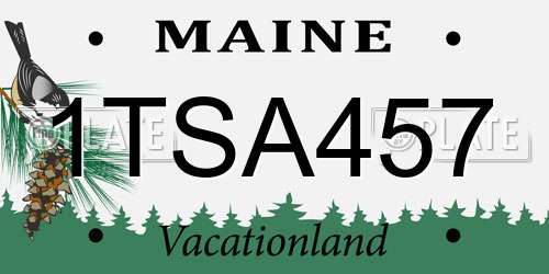 1TSA457 Maine License Plate